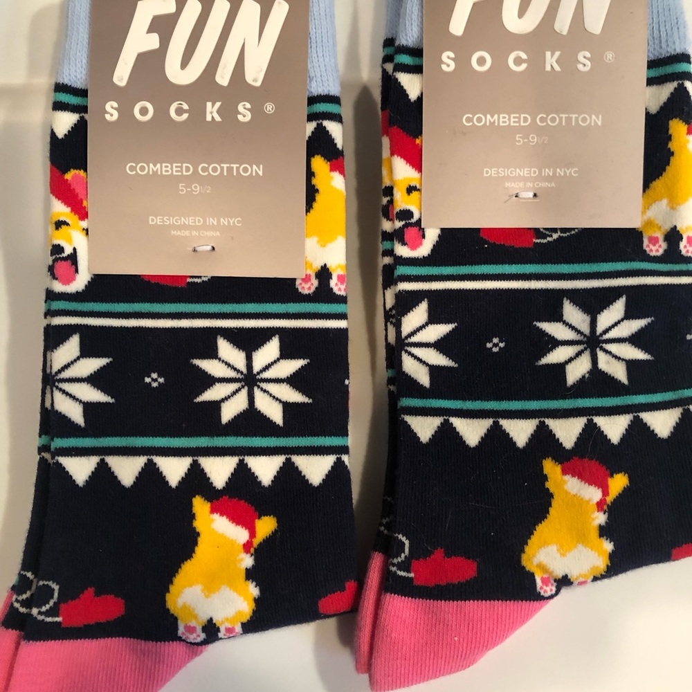 Christmas Dog Fun Socks 2 pairs -